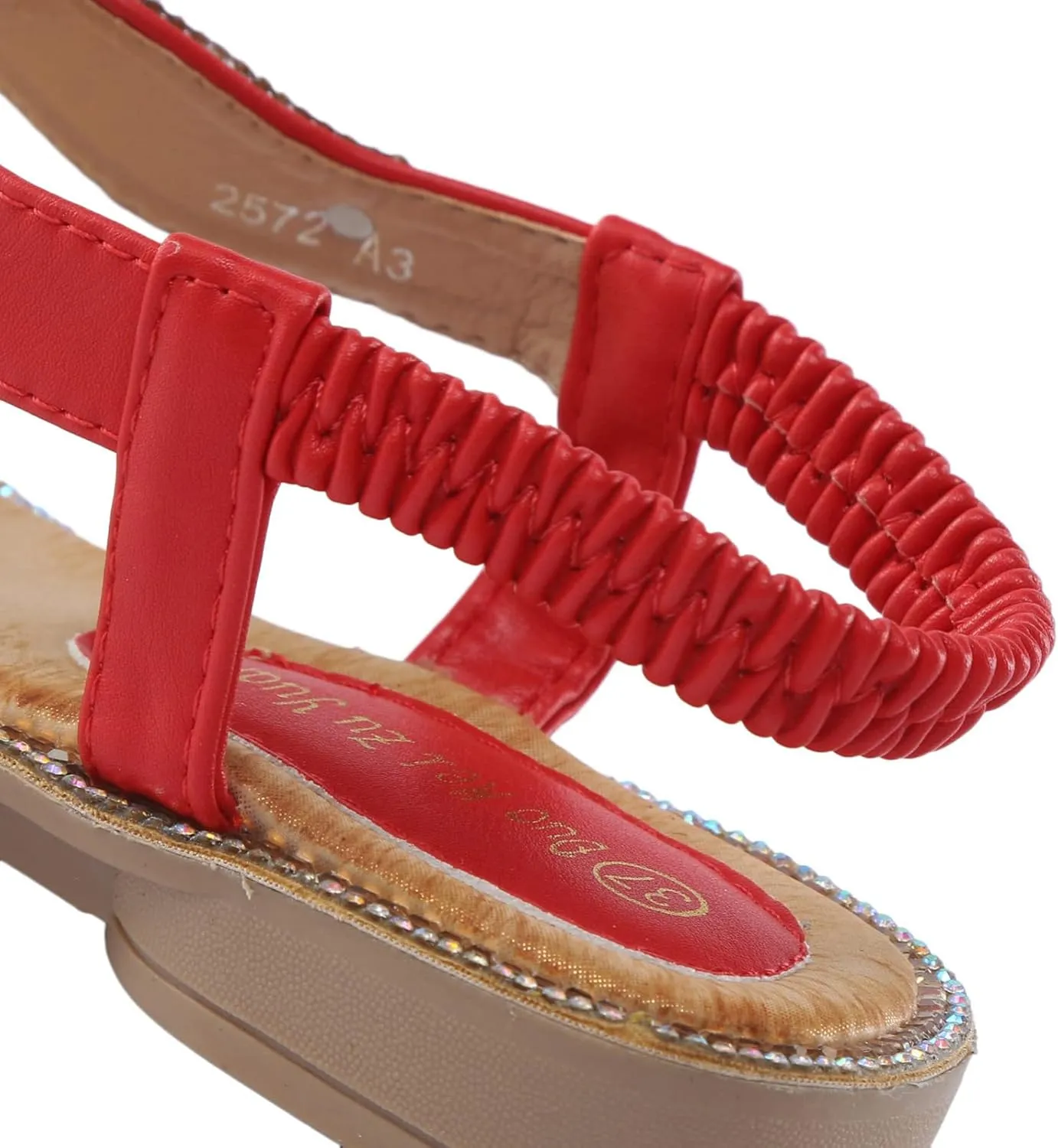 Women Pinch Toe Sandals Rhinestones Flat Summer Boho Rhinestone Shoes Comfort Open Close Toe Sandals