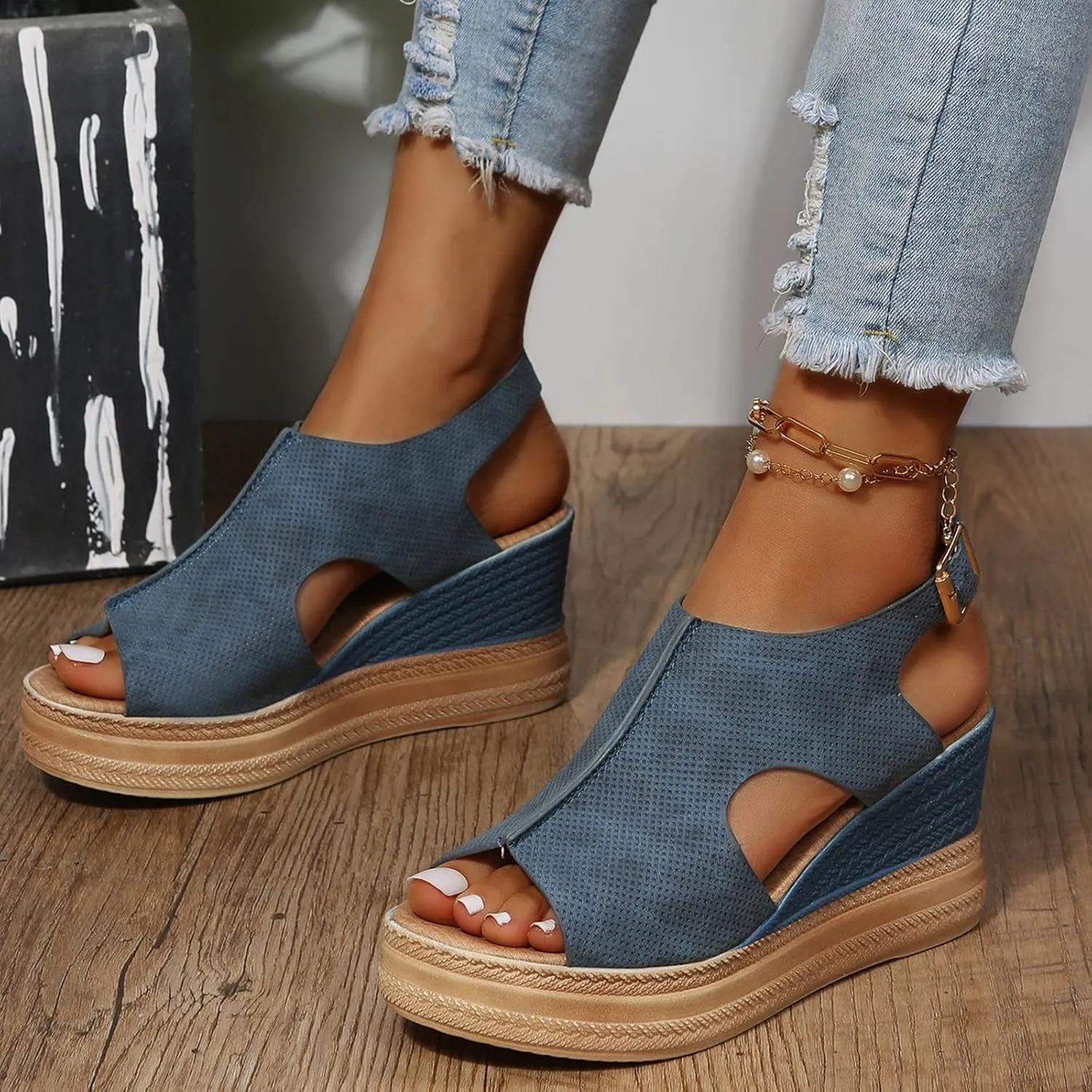 Women's Comfy Orthotic Sandals, Wide Gladiator Orthopedic Arch Support, Roman Low Wedges Flip Flops Anti-Slip Beach Casual Summer Dressy