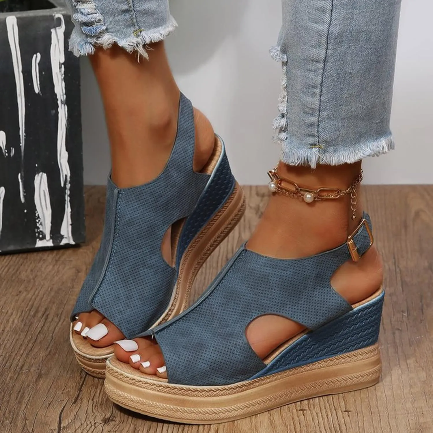 Women's Comfy Orthotic Sandals, Wide Gladiator Orthopedic Arch Support, Roman Low Wedges Flip Flops Anti-Slip Beach Casual Summer Dressy