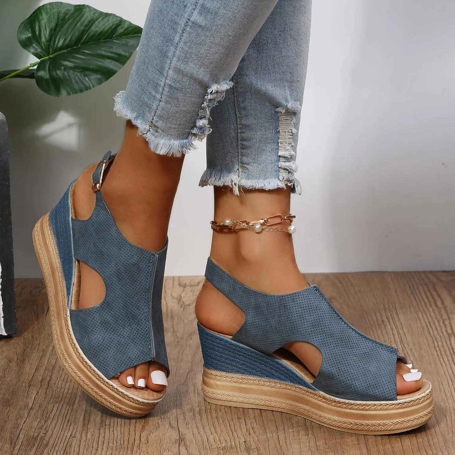Women's Comfy Orthotic Sandals, Wide Gladiator Orthopedic Arch Support, Roman Low Wedges Flip Flops Anti-Slip Beach Casual Summer Dressy