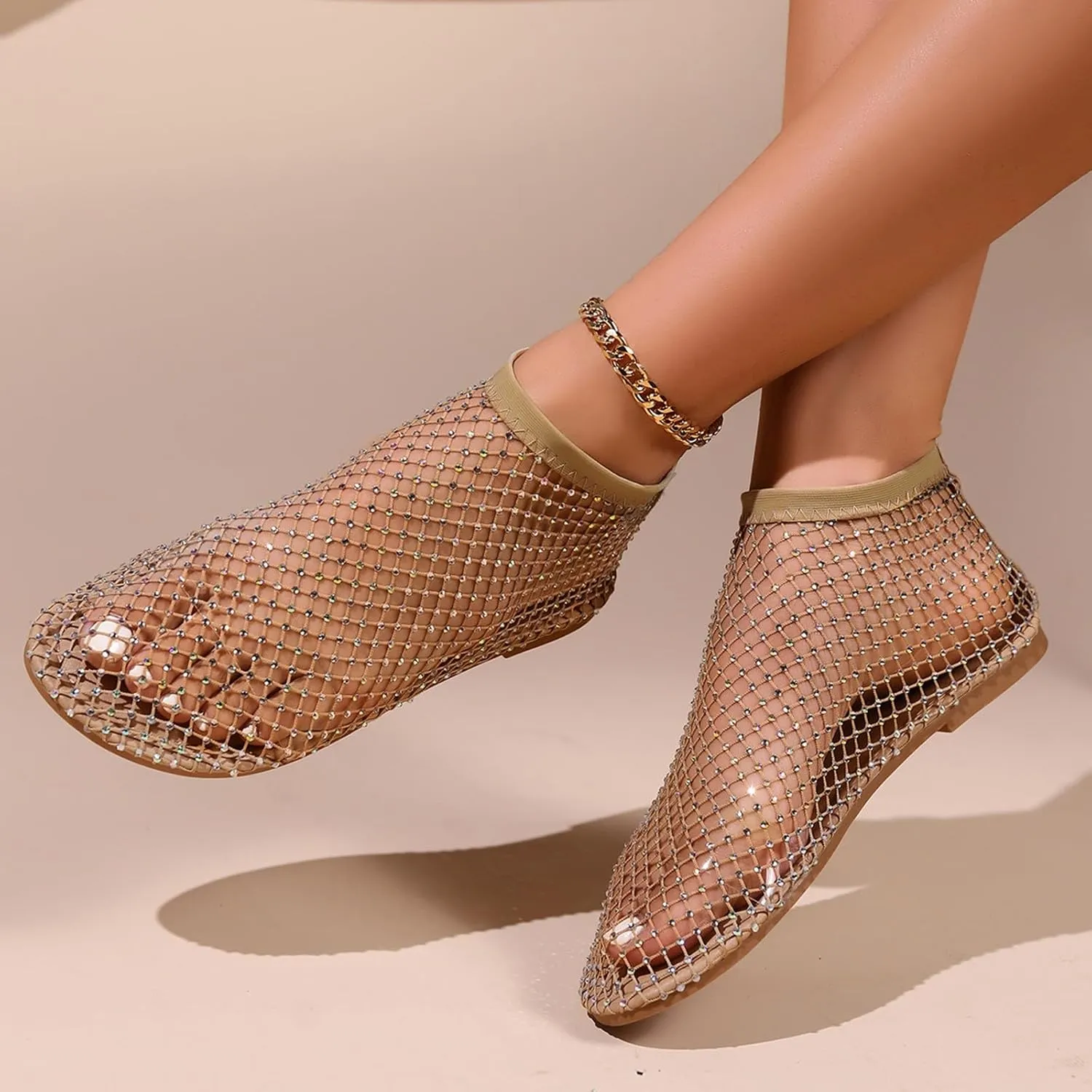 Women's Flat Sandals Women Bohemian Pearl Crystal Flat Sandals White Sandals Woman Open Toe Slingback Shoes