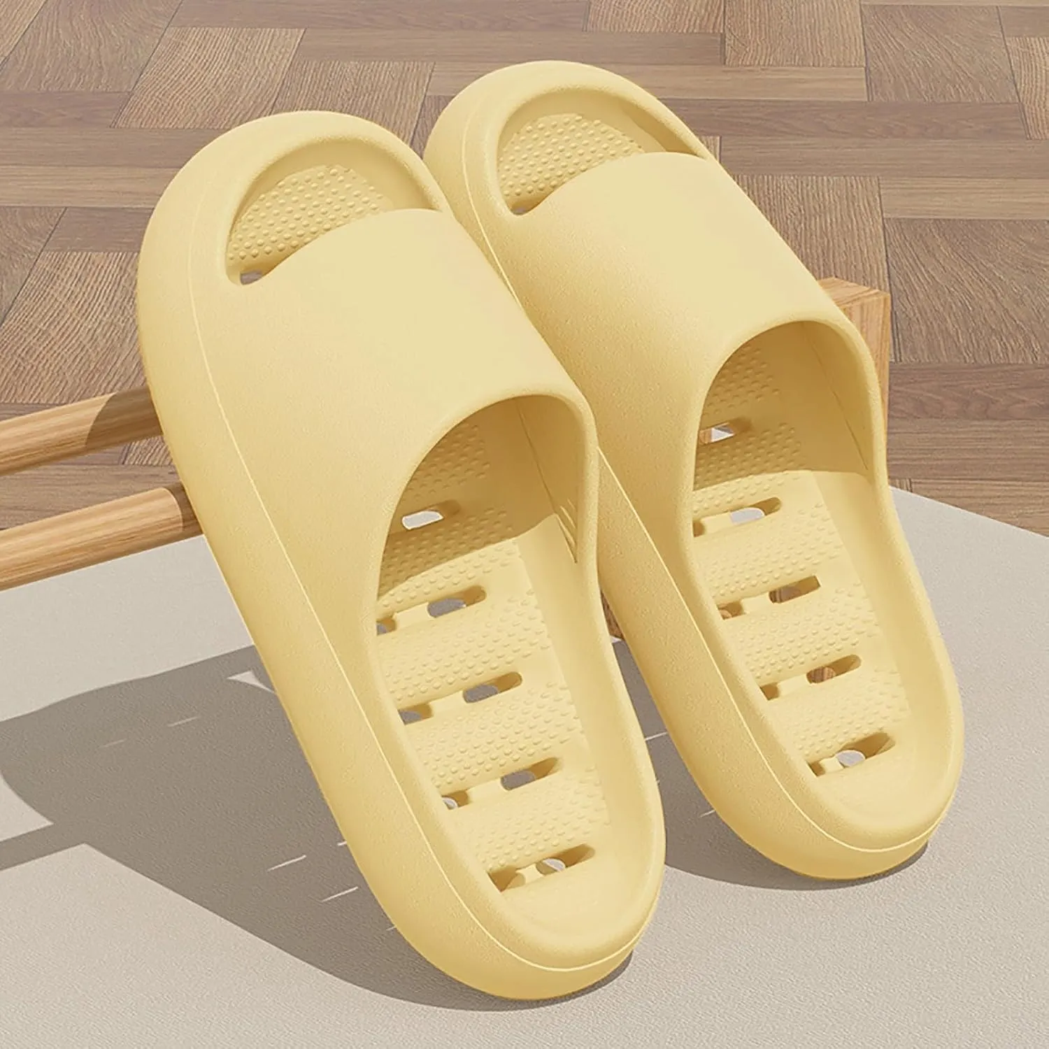 Womens Fluff Yeah Slide Slipper Summer Shower Shoes for Women and Men Massage Pool Slides Soft Cushioned Slip Slides