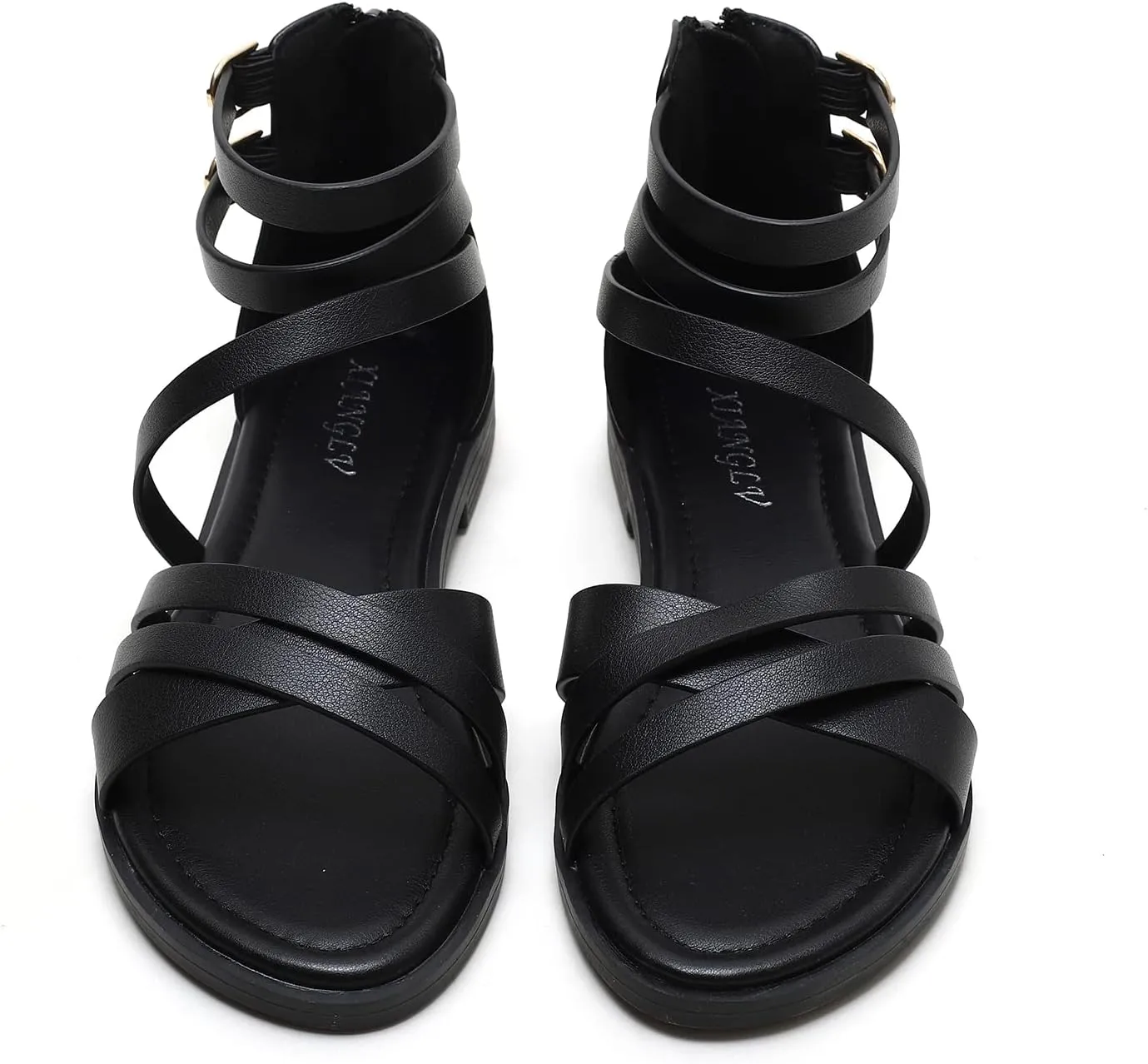 Women's Gladiator Sandals Summer Flat Strappy Sandals Fashion Dress Beach Shoes