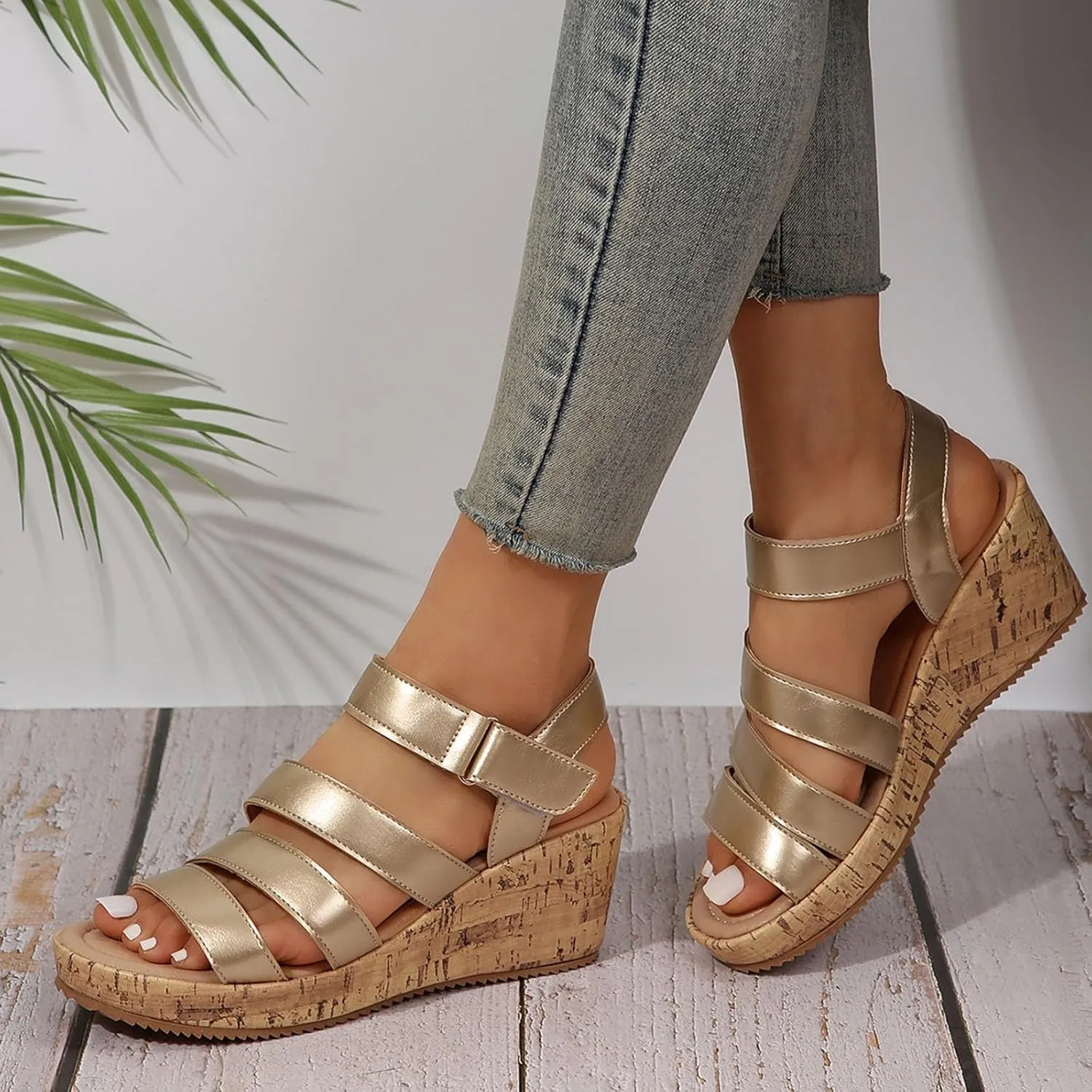 Women's Gladiator Wedge Sandal Platform Dressy Orthopedic Comfortable Open Toe Walking Flat Sandals