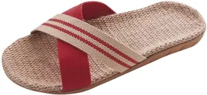 Women's Indoor Linen Cotton Toe Fashion -slip Indoor Open Beach Women's Shoes Slippers Flat Home slipper