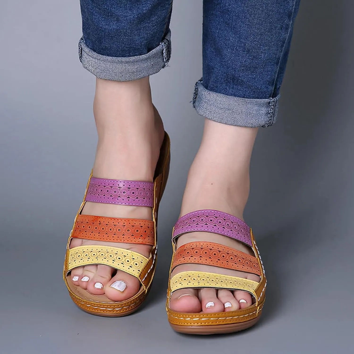 Womens Orthopedic Walking Sandals Orthopedic Women's Wide Width Sandals Woman Arch Support Sandals Orthopedic Dressy Sandals for Plantar Fasciitis for Women Orthopedic Walking Sandals for Wide Feet