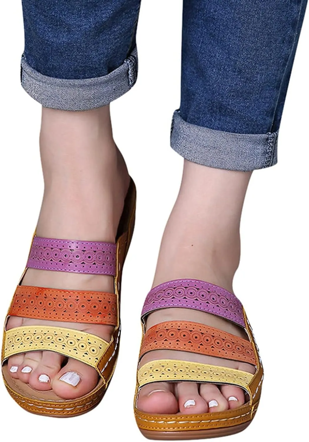 Womens Orthopedic Walking Sandals Orthopedic Women's Wide Width Sandals Woman Arch Support Sandals Orthopedic Dressy Sandals for Plantar Fasciitis for Women Orthopedic Walking Sandals for Wide Feet