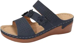 Womens Platform Sandals Walking Orthopedic Slippers Ladies Arch Support Sandals Slip On Comfortable Beach Shoes