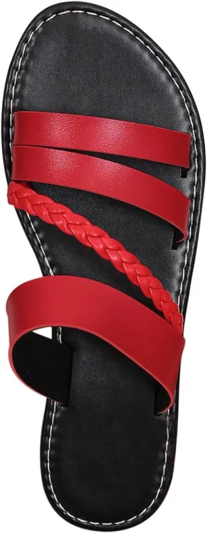 Women's Slip on Slide Sandals Open Toe Dressy Casual Summer Sandal Comfort Flat Slides 2025 Trendy Beach Slippers