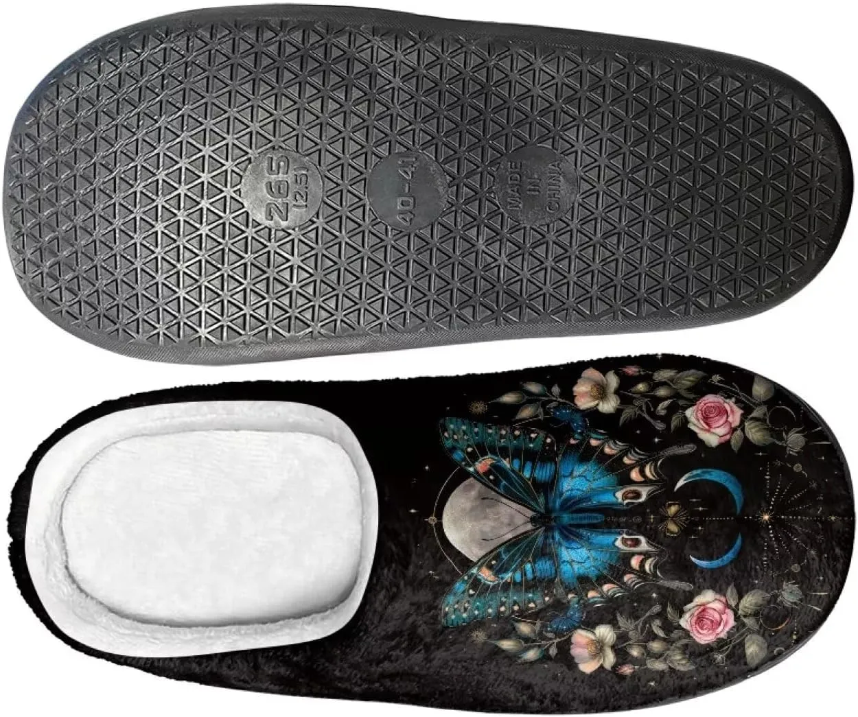 Womens Slippers Warm House Slippers Black Scuff Slippers Slipper On Slippers for Indoor and Outdoor
