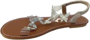 Women's Temperament Sandals Rhinestone Butterfly Sandals Elastic Ankle Strap Yoga Saltwater Women Size 8