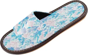 Yuiboo Blue Pink Corals Men Women's Travel Slippers Breathable Beach Sandals for Beach Indoor Indoor