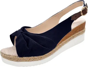 ZSpzx Women's Espadrilles Wedge Platform Sandals Orthopedic for Women 2025 Dressy Summer Comfortable Open Toe Ankle Strap Bow Knot Slip on Beach Shoes for Party Casual Beach Vacation